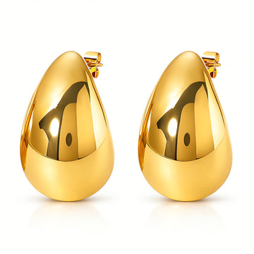 Teardrops Earrings, 18K Gold Plated Steel