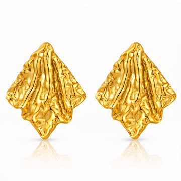 Earrings, 18K Gold Plated Steel