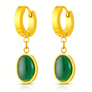 Earrings, 18K Gold Plated Steel