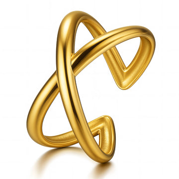 Ring, 18K Gold Plated Steel