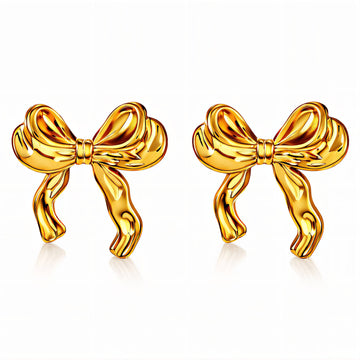Earrings, 18K Gold Plated Steel