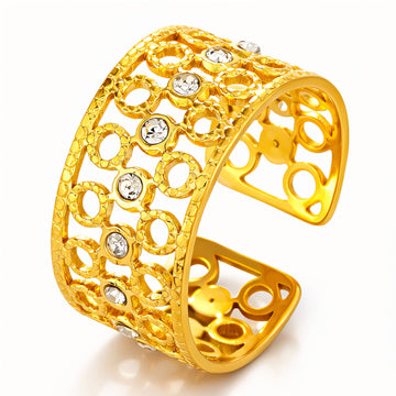 Ring, 18K Gold Plated Steel