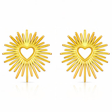 Hearts Earrings, 18K Gold Plated Steel