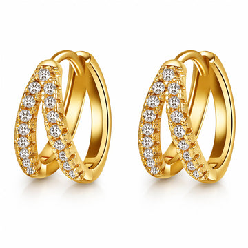 Earrings, 18K Gold Plated Brass