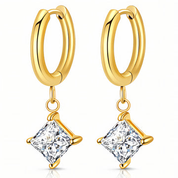 Earrings, 18K Gold Plated Steel