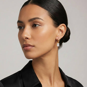 Earrings, 18K Gold Plated Steel