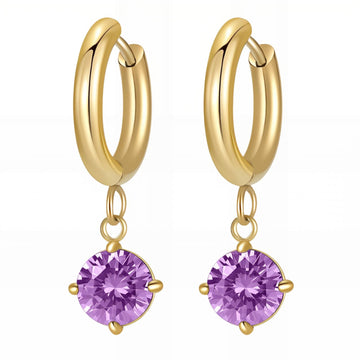 Earrings, 18K Gold Plated Steel
