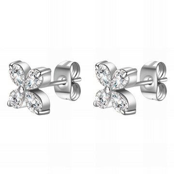 Flower Earrings, Stainless Steel