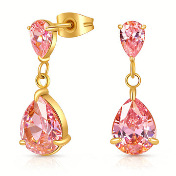 Earrings, 18K Gold Plated Steel