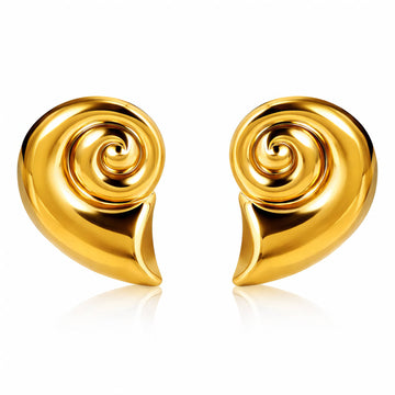Seashells Earrings, 18K Gold Plated Steel