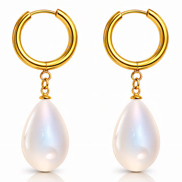 Earrings, 18K Gold Plated Steel