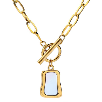 Necklace, 18K Gold Plated Steel