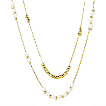 Necklace, 18K Gold Plated Steel