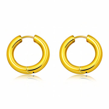 Earrings, 18K Gold Plated Steel