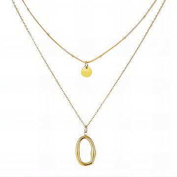 Necklace, 18K Gold Plated Steel
