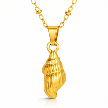 Seashell Necklace, 18K Gold Plated Steel