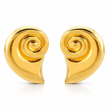 Earrings, 18K Gold Plated Steel