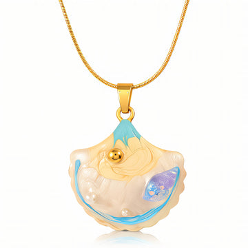 Seashell Necklace, 18K Gold Plated Steel