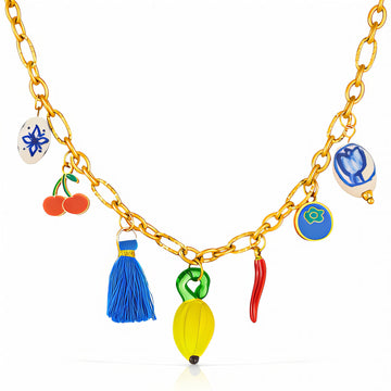 Banana Necklace, 18K Gold Plated Steel