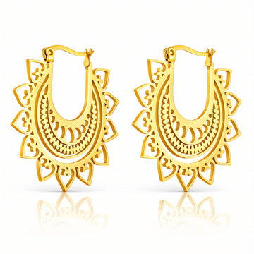 Hearts Earrings, 18K Gold Plated Steel