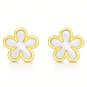 Flower Meadow Earrings, 18K Gold Plated Steel