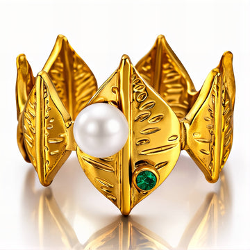 Ring, 18K Gold Plated Steel