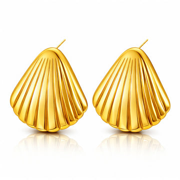 Sea Earrings, 18K Gold Plated Steel