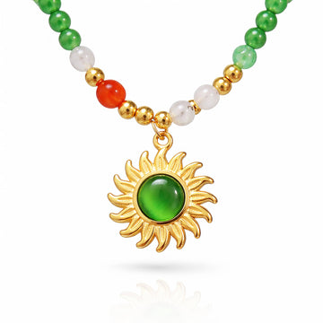 Sun Necklace, 18K Gold Plated Steel