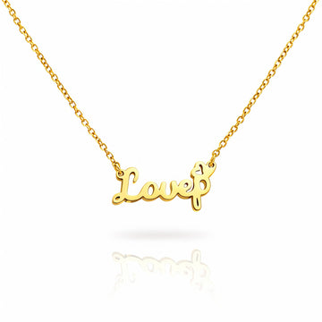 Letter Necklace, 18K Gold Plated Steel