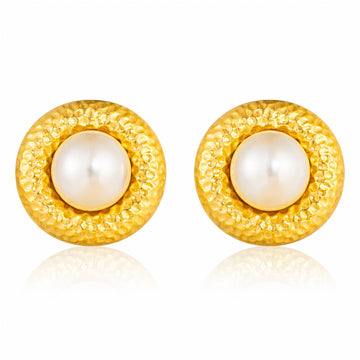 Earrings, 18K Gold Plated Steel
