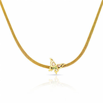 Butterfly Necklace, 18K Gold Plated Steel