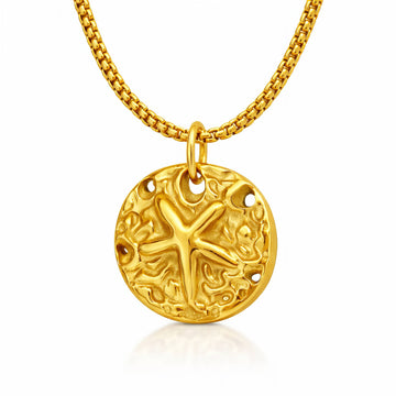 Starfish Necklace, 18K Gold Plated Steel