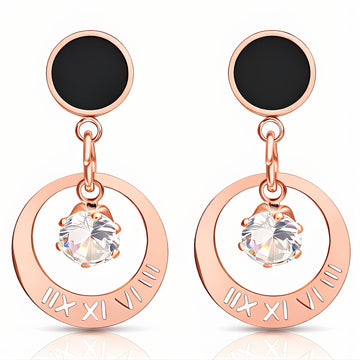 Earrings, 18K Gold Plated Steel