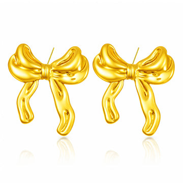 Earrings, 18K Gold Plated Steel
