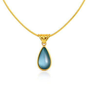 Teardrop Necklace, 18K Gold Plated Steel