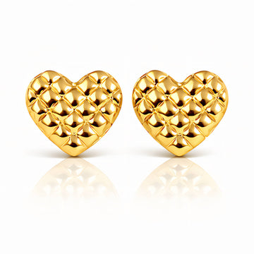 Hearts Earrings, 18K Gold Plated Steel