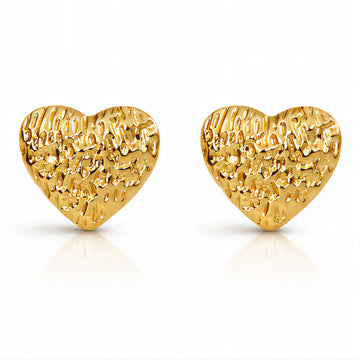 Hearts Earrings, 18K Gold Plated Steel