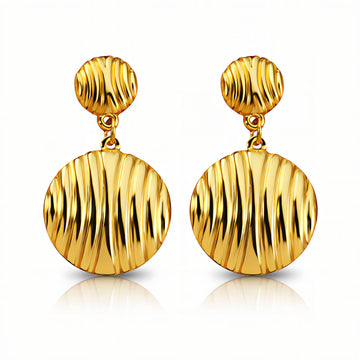 Earrings, 18K Gold Plated Steel