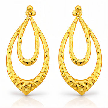 Earrings, 18K Gold Plated Steel