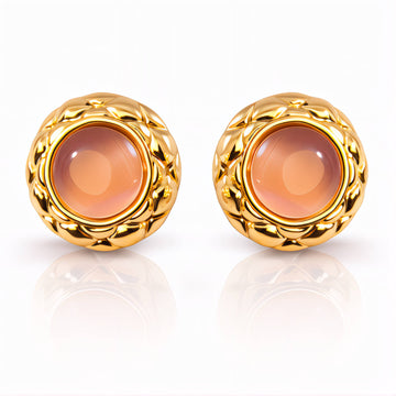 Earrings, 18K Gold Plated Steel