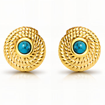 Earrings, 18K Gold Plated Steel
