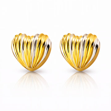 Hearts Earrings, 18K Gold Plated Steel