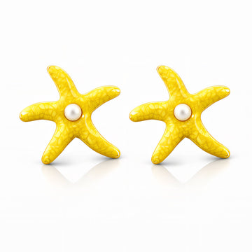 Starfishs Earrings, 18K Gold Plated Steel
