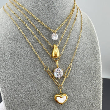 Necklace, 18K Gold Plated Steel