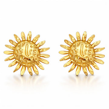 Flowers Earrings, 18K Gold Plated Steel