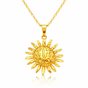 Flower Necklace, 18K Gold Plated Steel