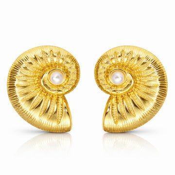 Seashells Earrings, 18K Gold Plated Steel