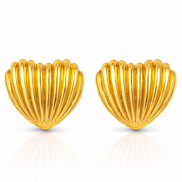 Hearts Earrings, 18K Gold Plated Steel