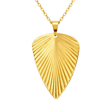 Leaf Necklace, 18K Gold Plated Steel