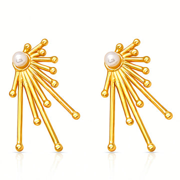 Earrings, 18K Gold Plated Steel